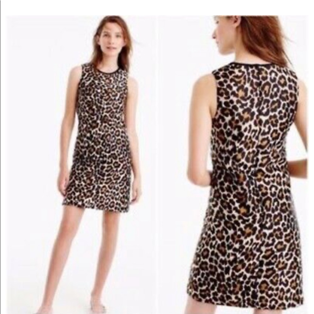 JCrew Leopard shift dress, size 4
